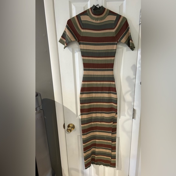NWT Rachel Roy Esme Striped Maxi Sweaterdress in Fall Colors - Picture 2 of 3